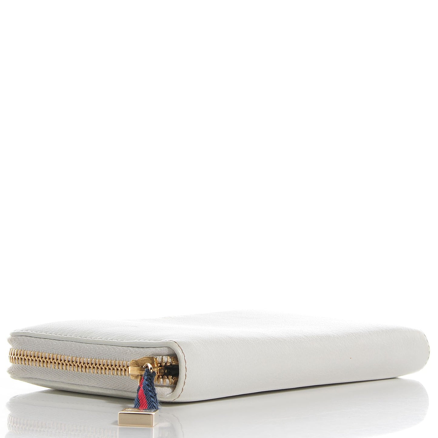 Calfskin Capri Zip Around Wallet White