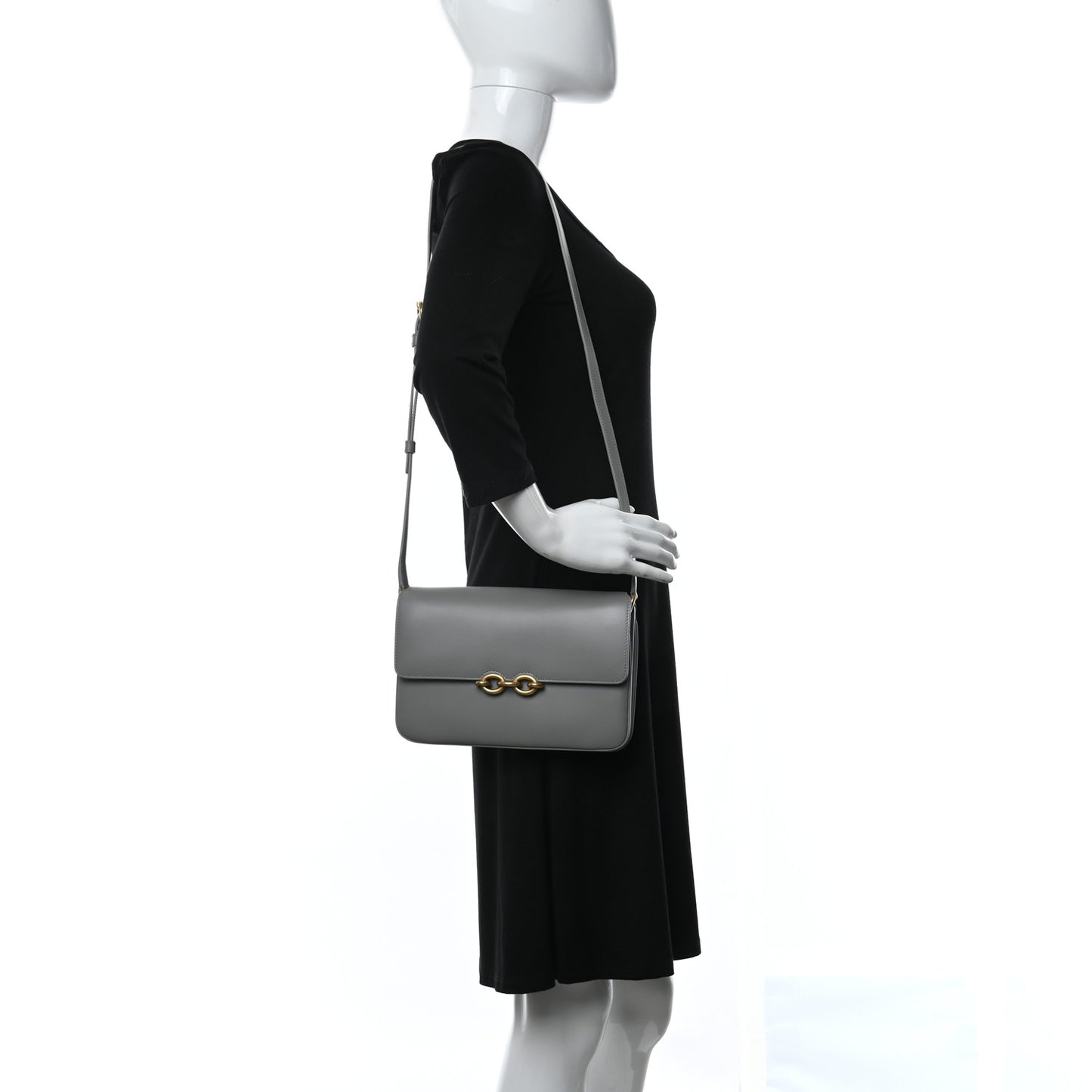 Smooth Calfskin Le Maillon Satchel Grey