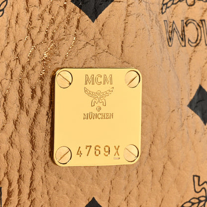 MCM Metallic Visetos Medium Shopper Tote Gold 6 of 8