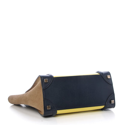 Celine Nubuck Grained Calfskin Micro Tri-Color Luggage Fluo Yellow 3 of 9