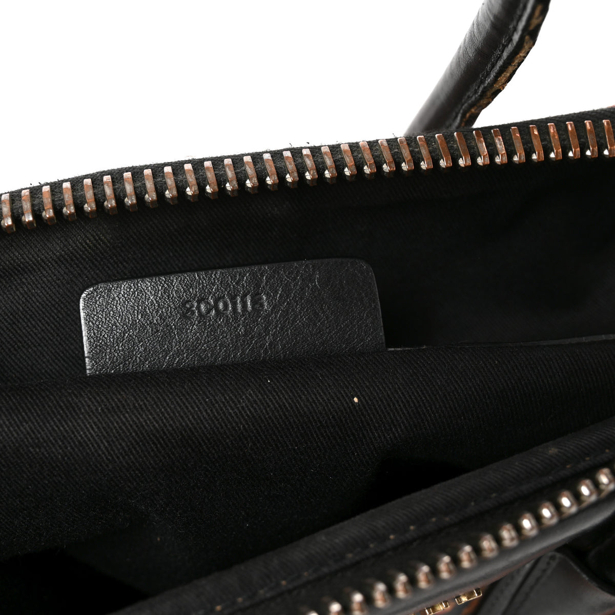 Textured Coated Canvas Paisley Print Small Antigona Black