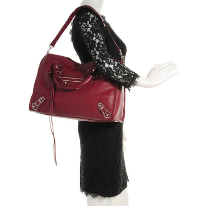 Balenciaga Chevre Silver Metallic Edge Hardware City Rouge Brique Rouge Grenade 2 of 17