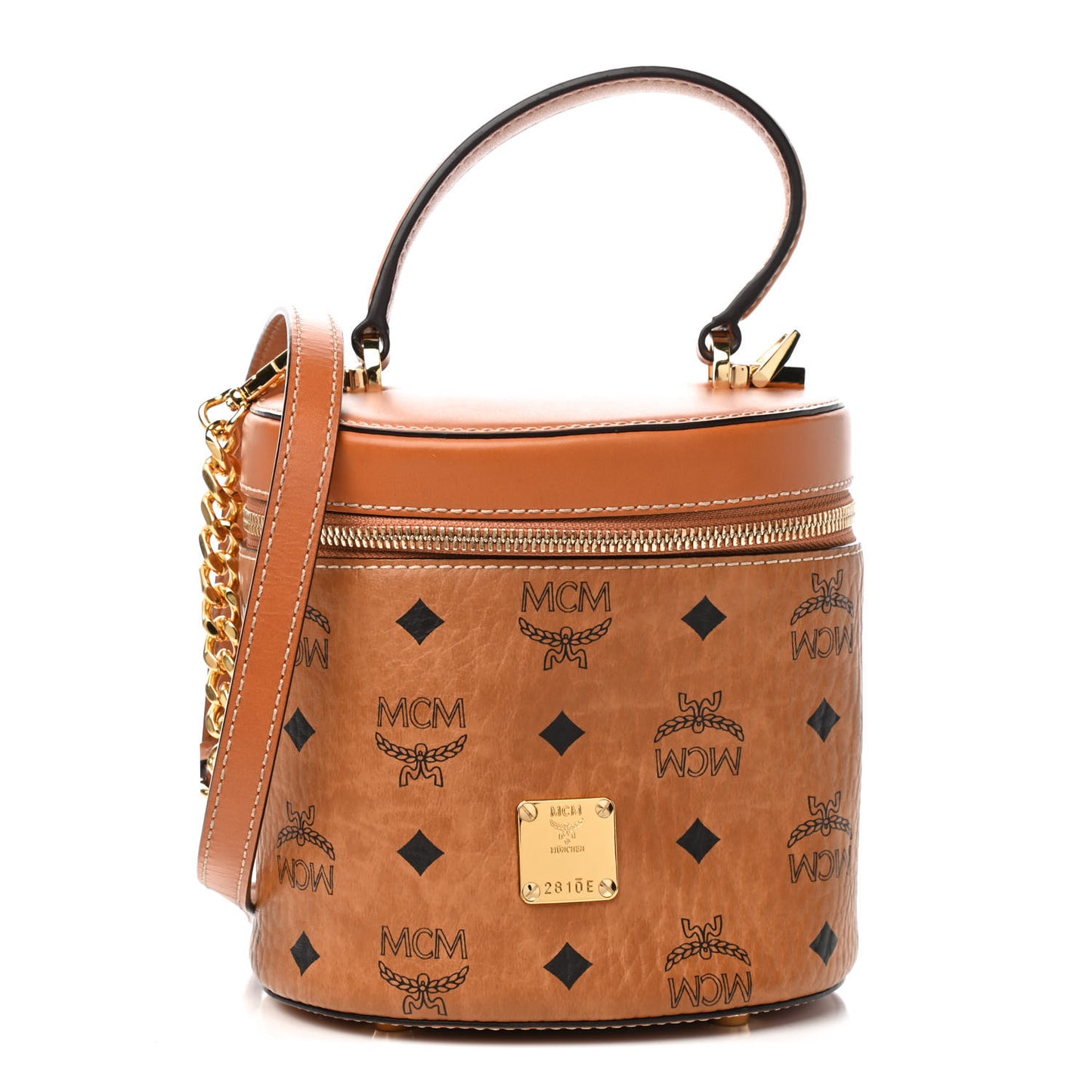 Visetos Small Cylinder Crossbody Bag Cognac
