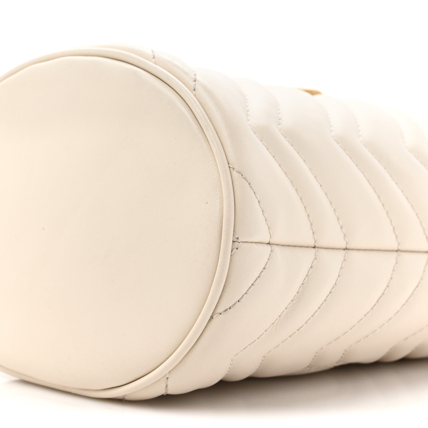 Gucci Calfskin Matelasse Mini GG Marmont 2.0 Bucket Bag White 9 of 12