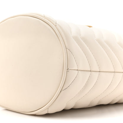 Gucci Calfskin Matelasse Mini GG Marmont 2.0 Bucket Bag White 9 of 12