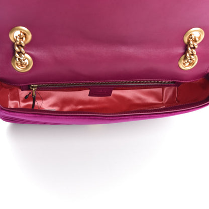 Gucci Velvet Matelasse Medium GG Marmont Shoulder Bag Fuchsia Violet Cyclamen 5 of 10