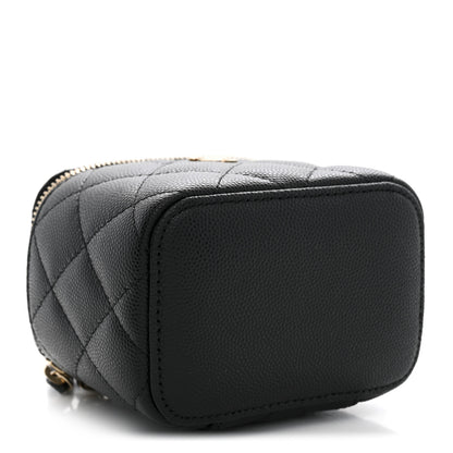 Chanel Caviar Quilted Mini Vanity Case With Chain Black 4 of 11
