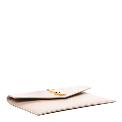 Saint Laurent Grain De Poudre Uptown Pouch Dark Beige 3 of 7