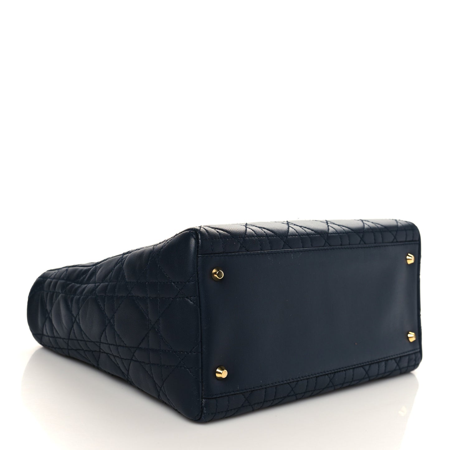 Lambskin Cannage Medium Lady Dior Navy Blue