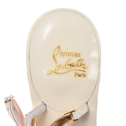 Christian Louboutin Patent Diskoteka Sandals 37 White Gold 8 of 10