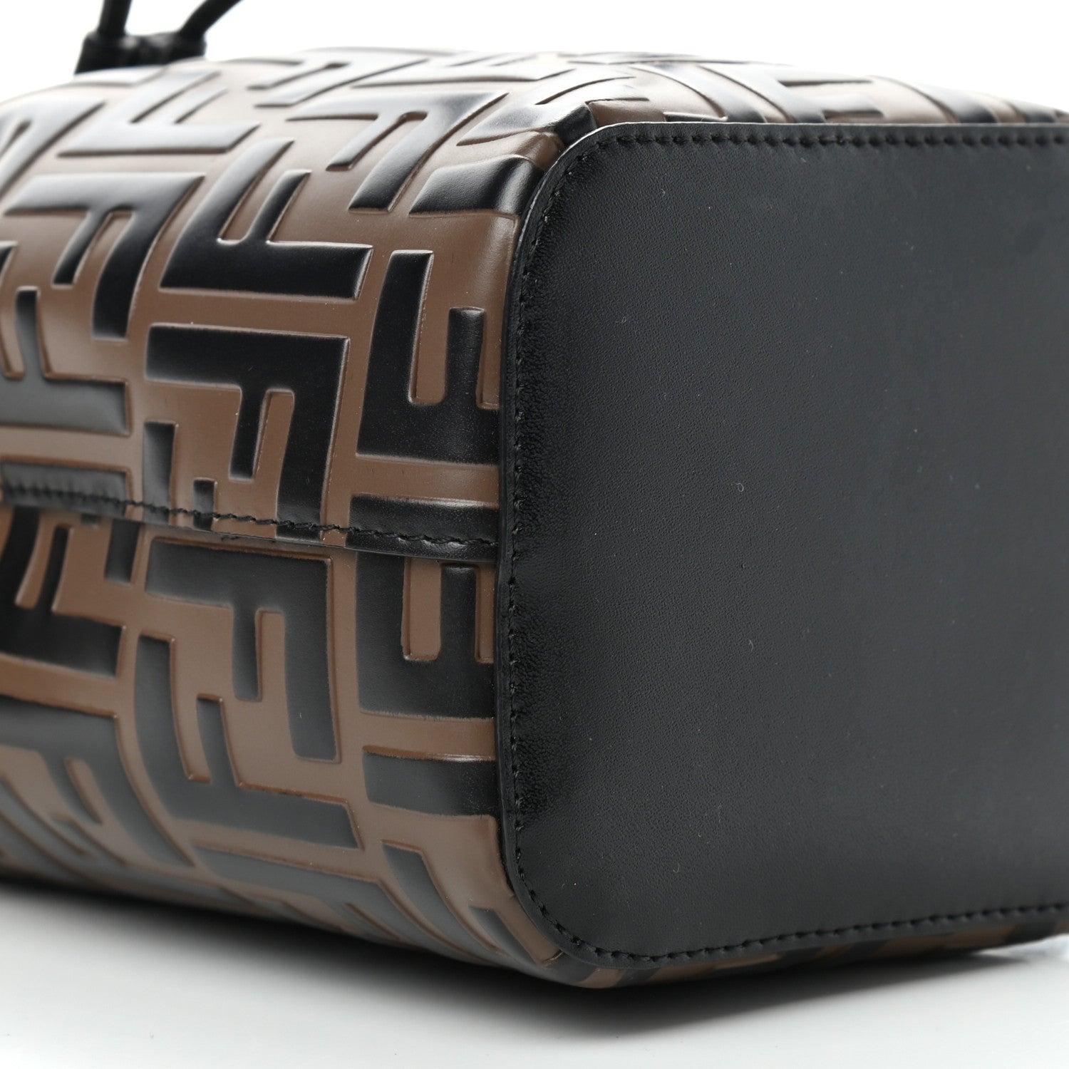 Fendi Vitello Liberty F is Fendi Bi-Color FF 1974 Embossed Mini Mon Tresor Bucket Bag Maya Black 7 of 8