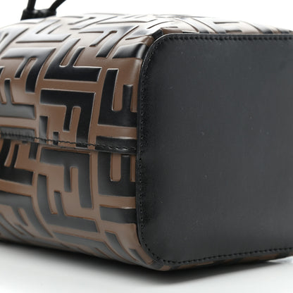 Fendi Vitello Liberty F is Fendi Bi-Color FF 1974 Embossed Mini Mon Tresor Bucket Bag Maya Black 7 of 8