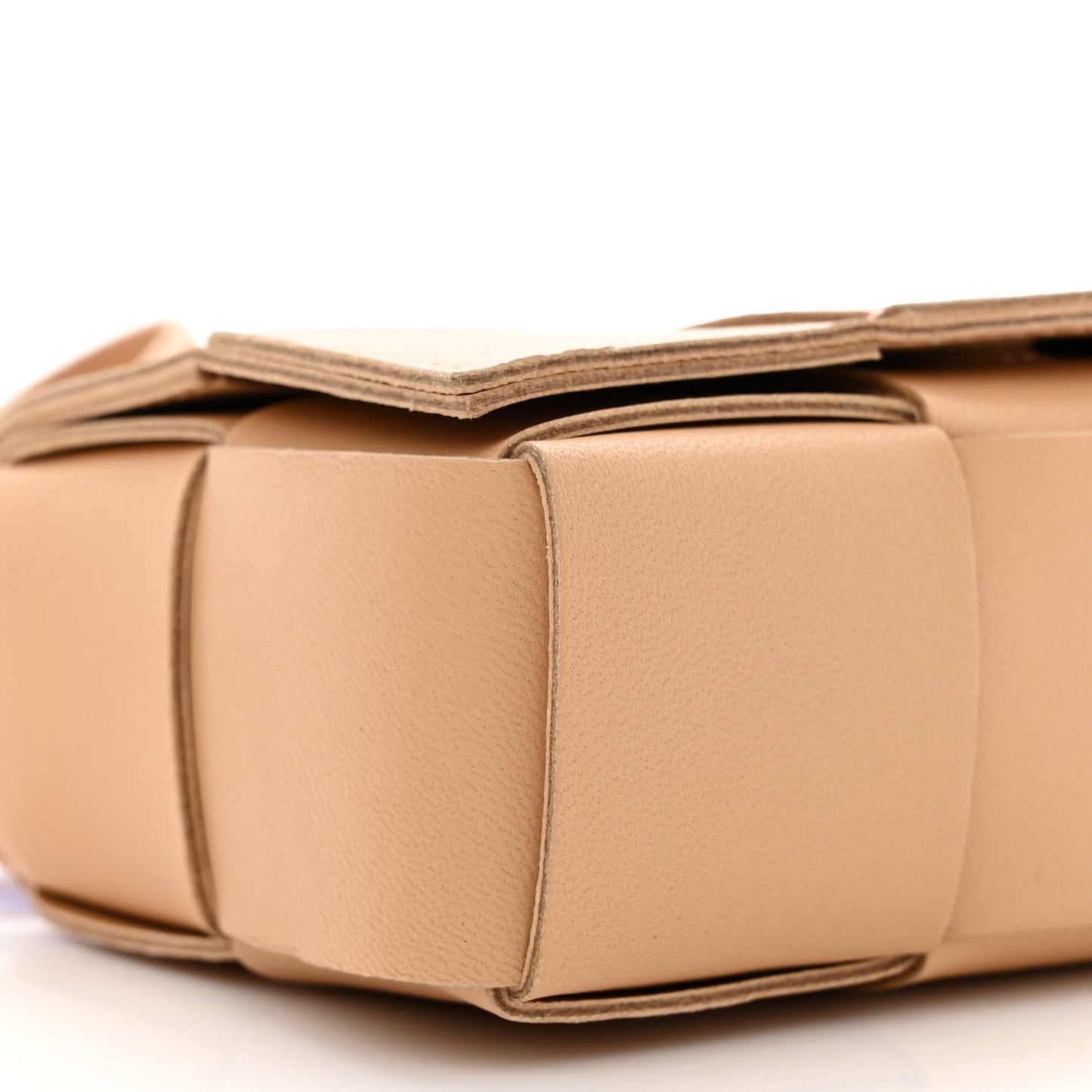 Lambskin Maxi Intreccio Candy Cassette Crossbody Bag Almond