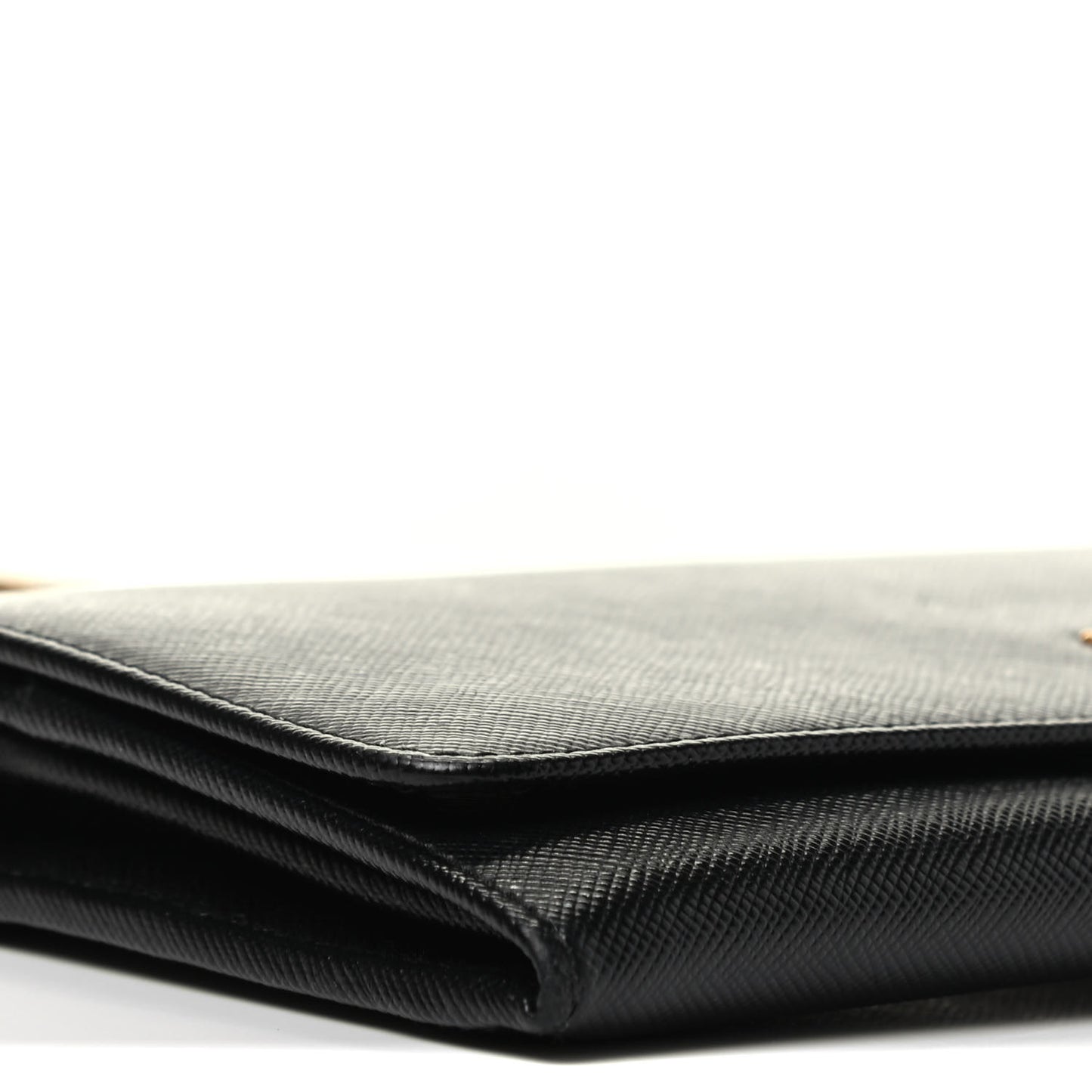 Saffiano Metal Oro Chain Wallet Black