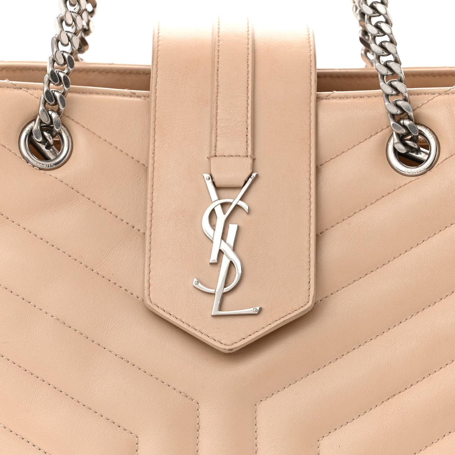 Calfskin Y Quilted Monogram Large Loulou Shopper Nude Powder