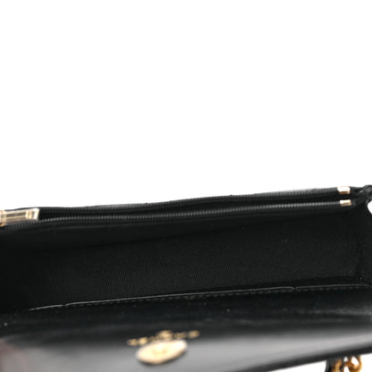Chanel Shiny Calfskin Quilted Top Handle Flap Phone Holder With Chain Black 5 of 11