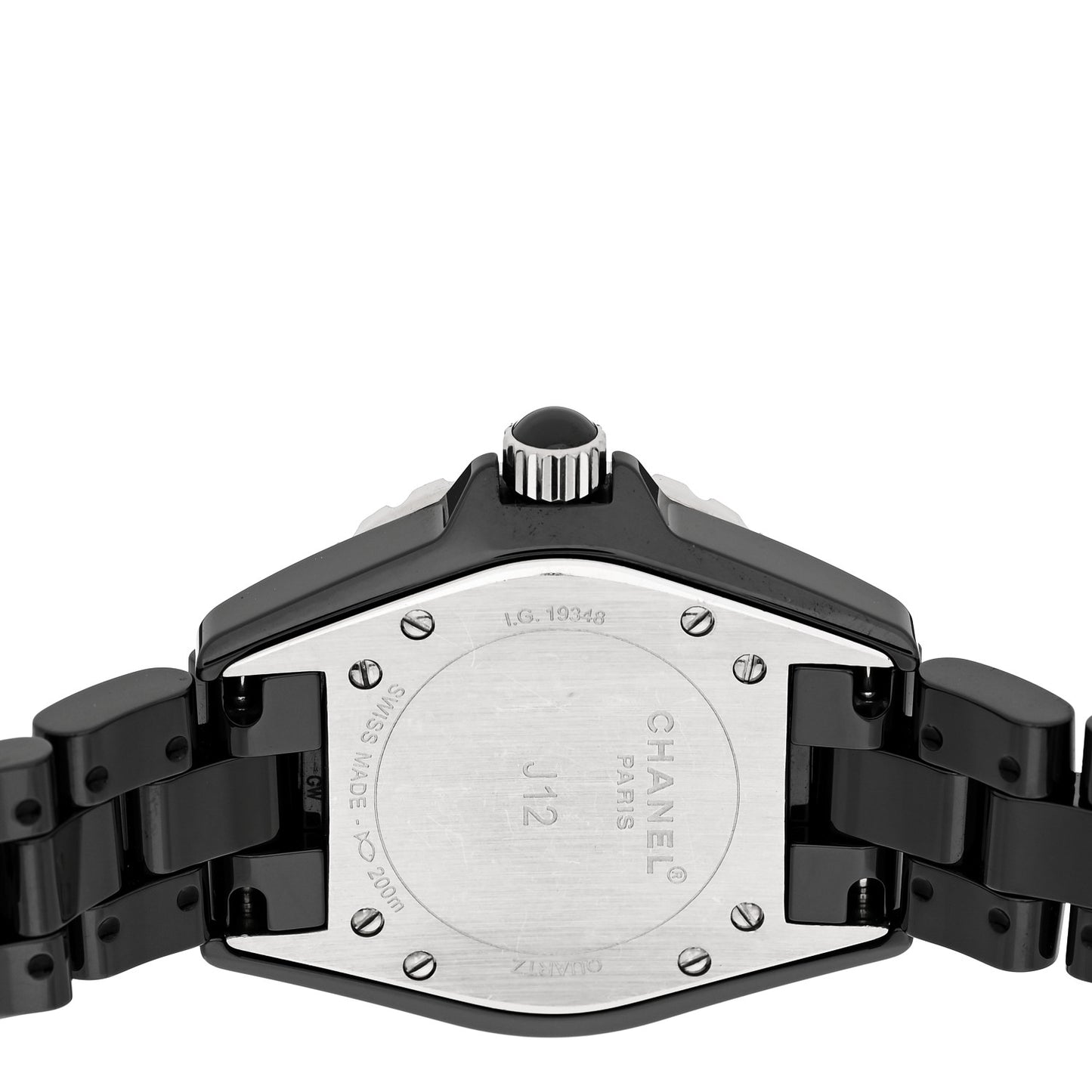 Stainless Steel Ceramic Diamond 33mm J12 Quartz Watch Black