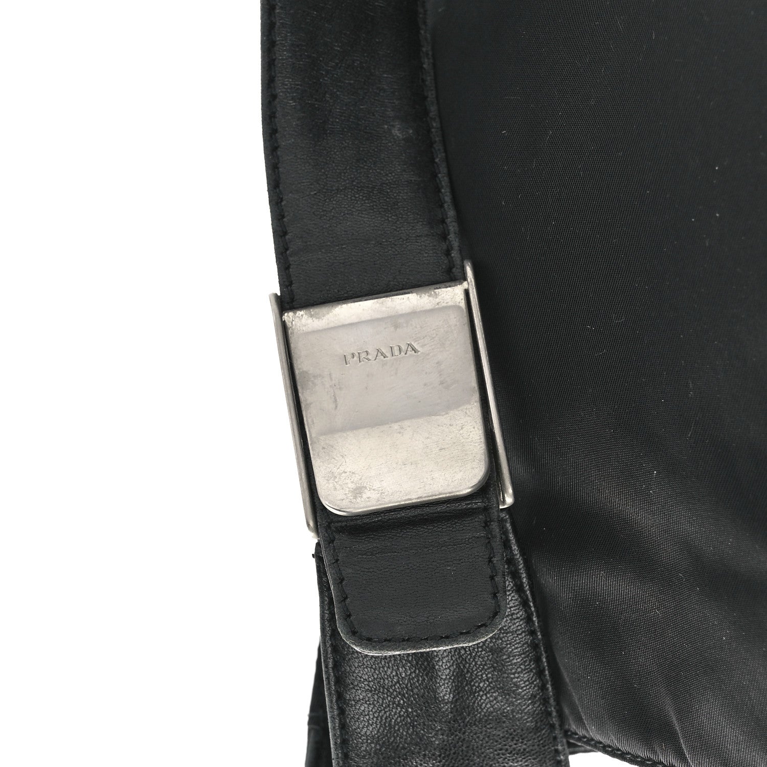 Prada Nylon Calfskin Tote Black 6 of 10