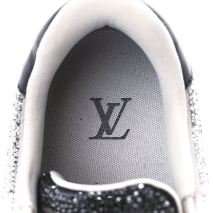 Louis Vuitton Crystal Mens LV Trainer Sneakers 9 Black Grey 7 of 9