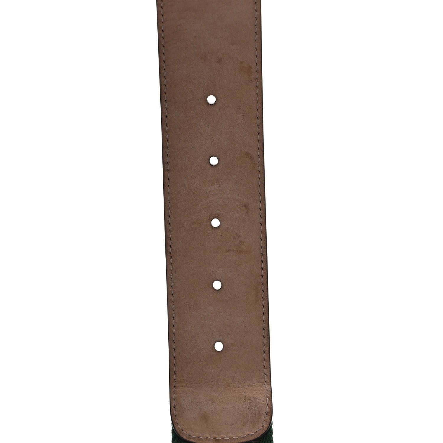 Gucci Nylon Textured Calfskin Double G Web 40mm Belt 100 40 Green Red Dark Cocoa 5 of 6