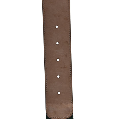 Gucci Nylon Textured Calfskin Double G Web 40mm Belt 100 40 Green Red Dark Cocoa 5 of 6