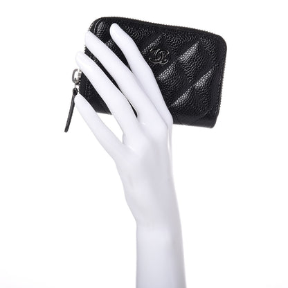 Chanel Caviar Quilted Zip Coin Purse Black 2 of 8