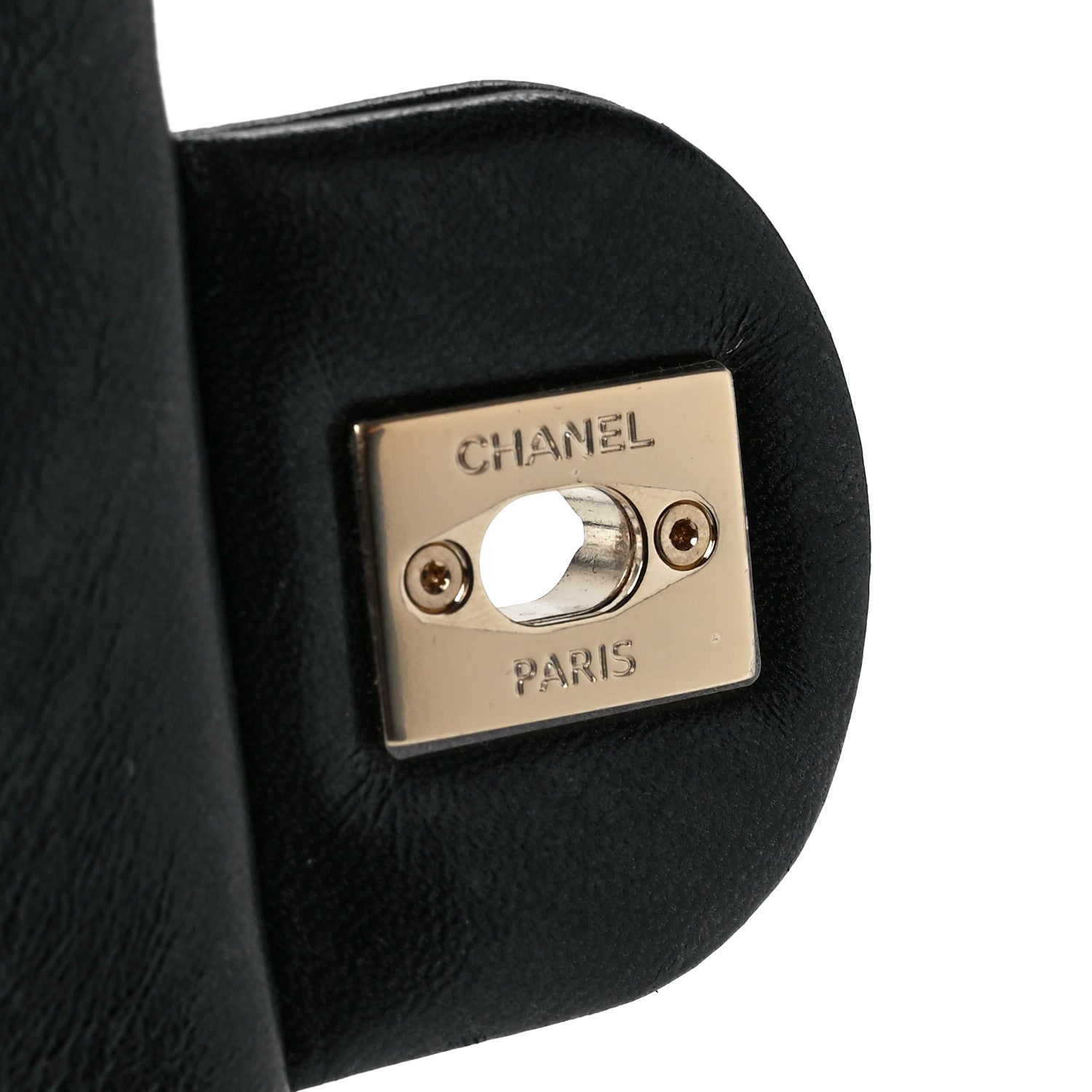 Chanel Lambskin Snakeskin Quilted Frame Flap Black 7 of 13