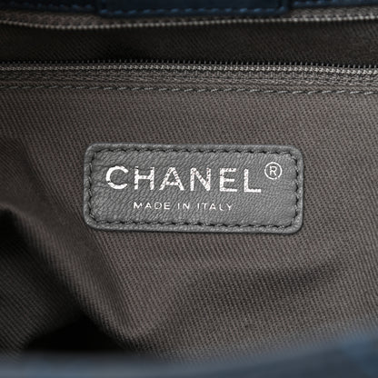 Chanel Iridescent Calfskin Quilted Small Sea Hit Tote Navy 6 of 13