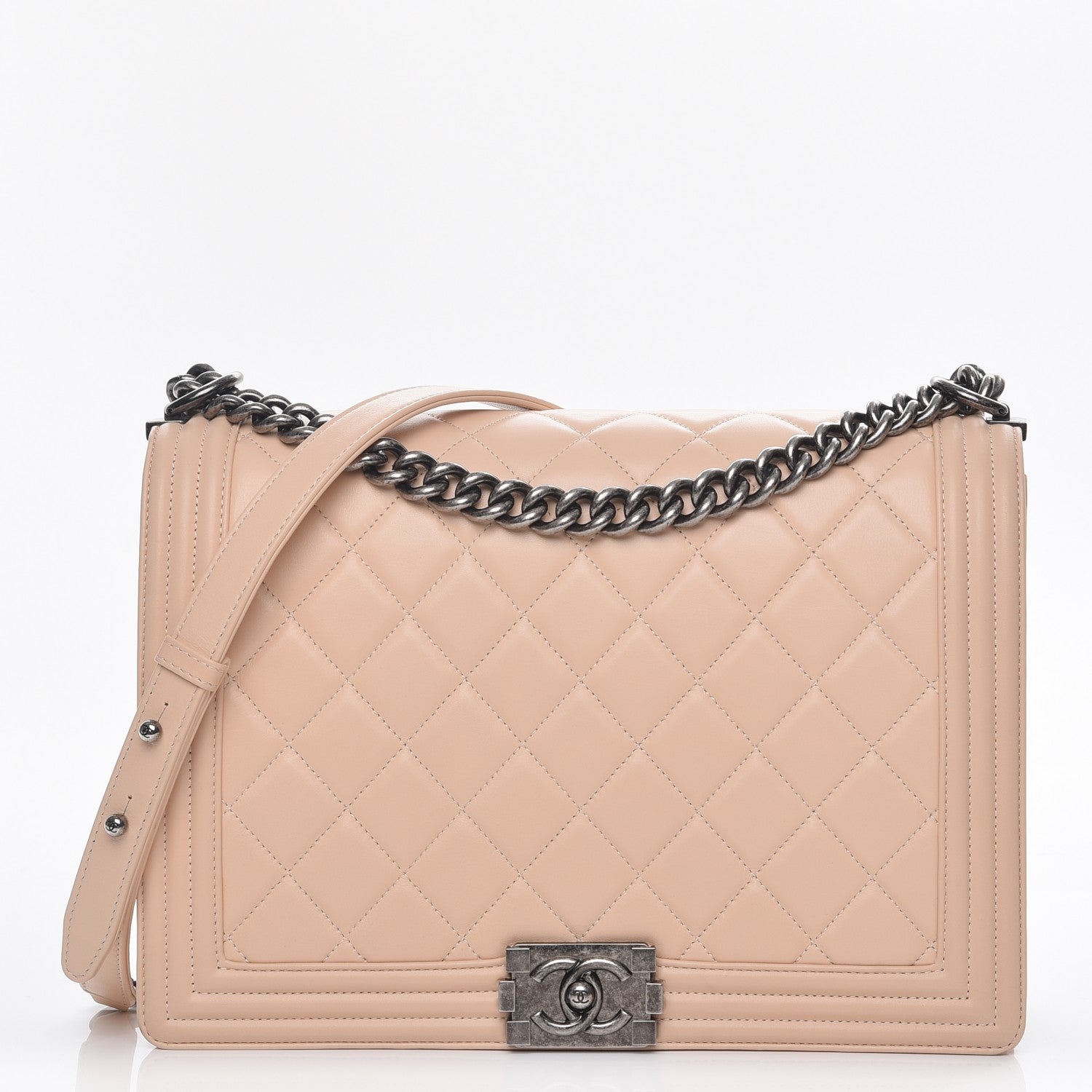 Chanel Calfskin Quilted Large Boy Flap Beige 1 of 12