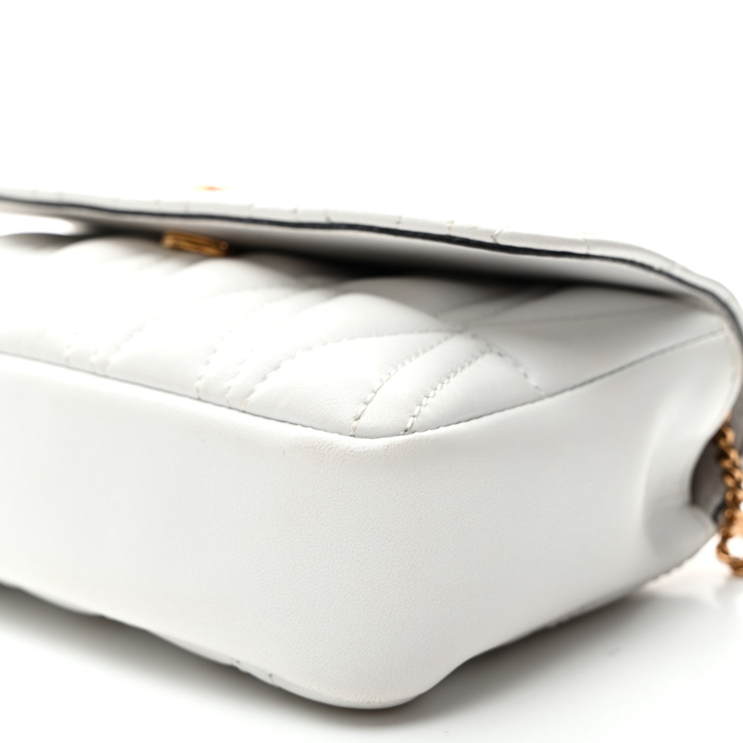 Versace Nappa Quilted Virtus Evening Bag White 9 of 9