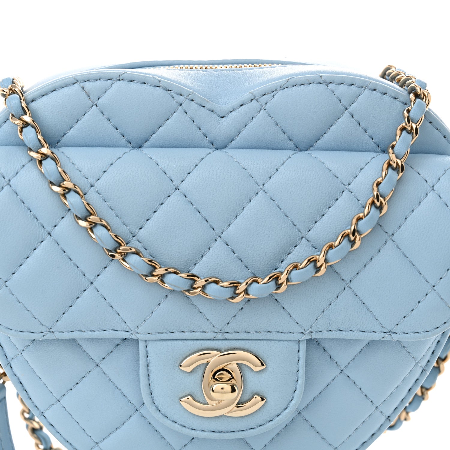 Chanel Lambskin Quilted CC In Love Heart Bag Light Blue 8 of 10