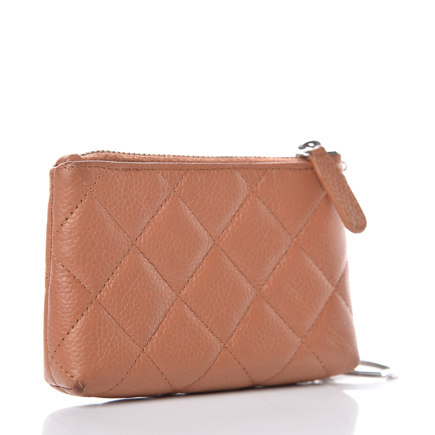 Chanel Caviar Quilted Key Holder Case Light Brown 3 of 9