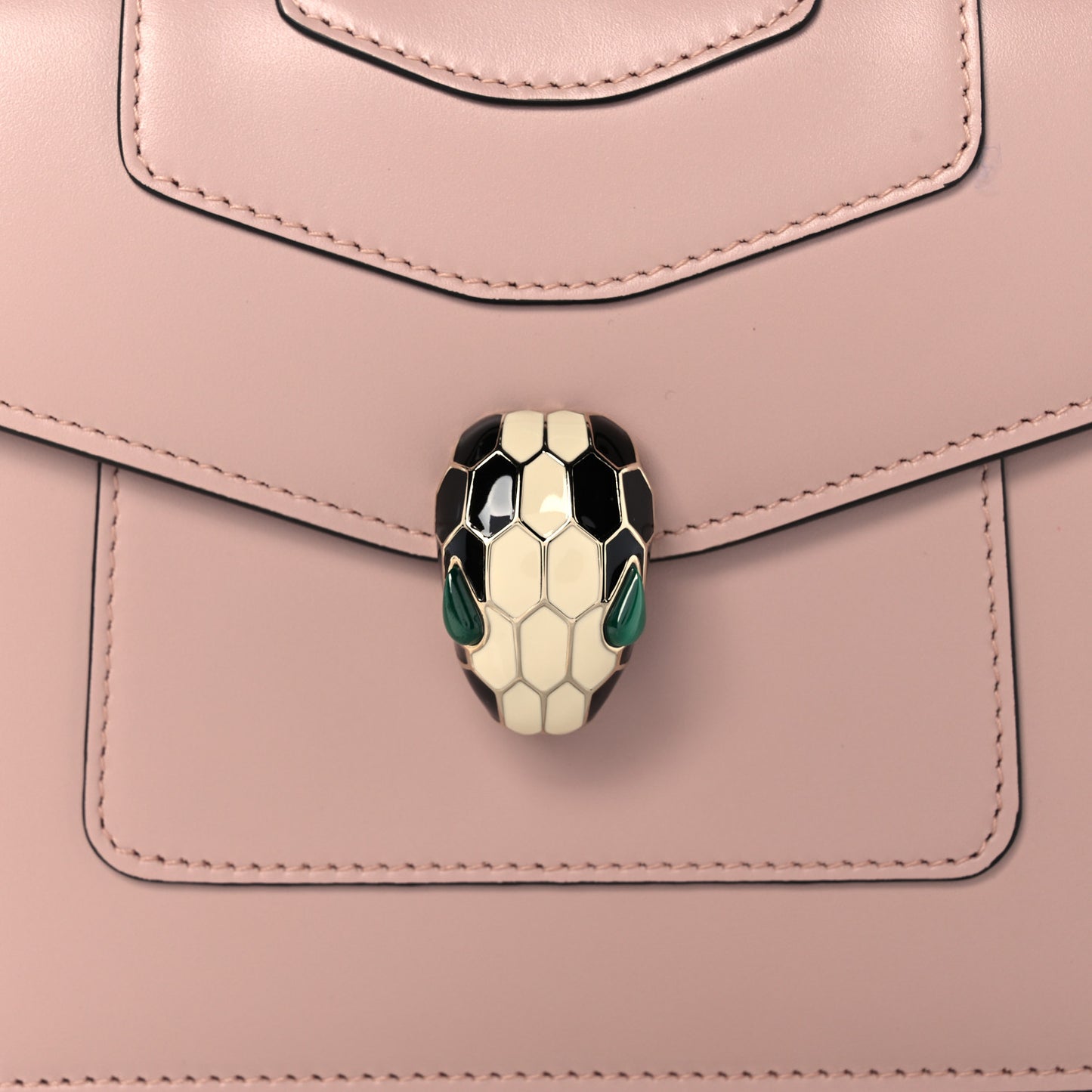 Calfskin Serpenti Forever Top Handle Crystal Rose