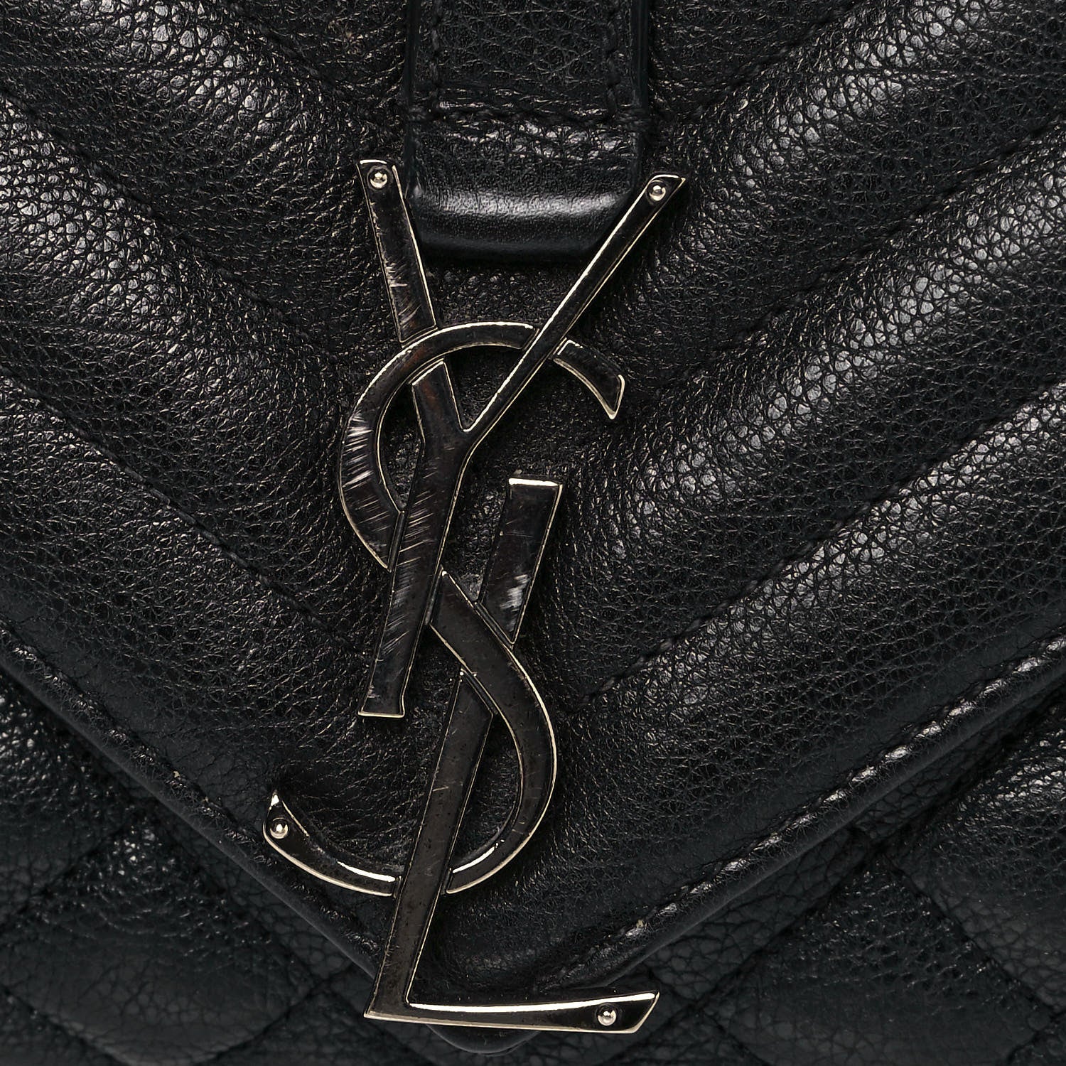 Saint Laurent Sheepskin Tri-Quilt Monogram Medium College Bag Black 17 of 20