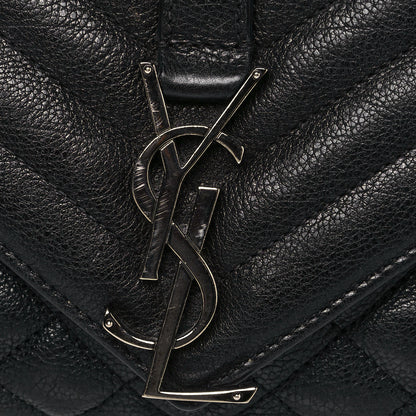 Saint Laurent Sheepskin Tri-Quilt Monogram Medium College Bag Black 17 of 20