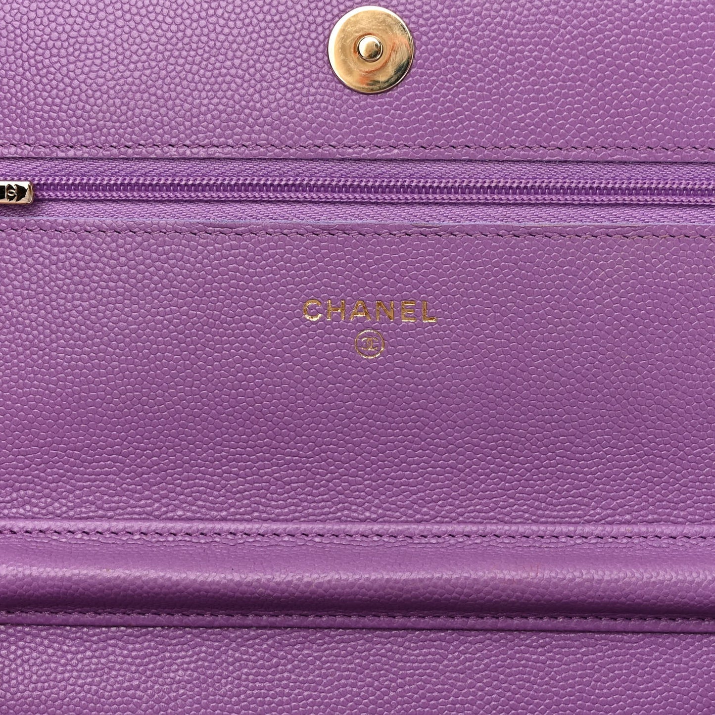 Caviar Quilted Wallet On Chain WOC Purple