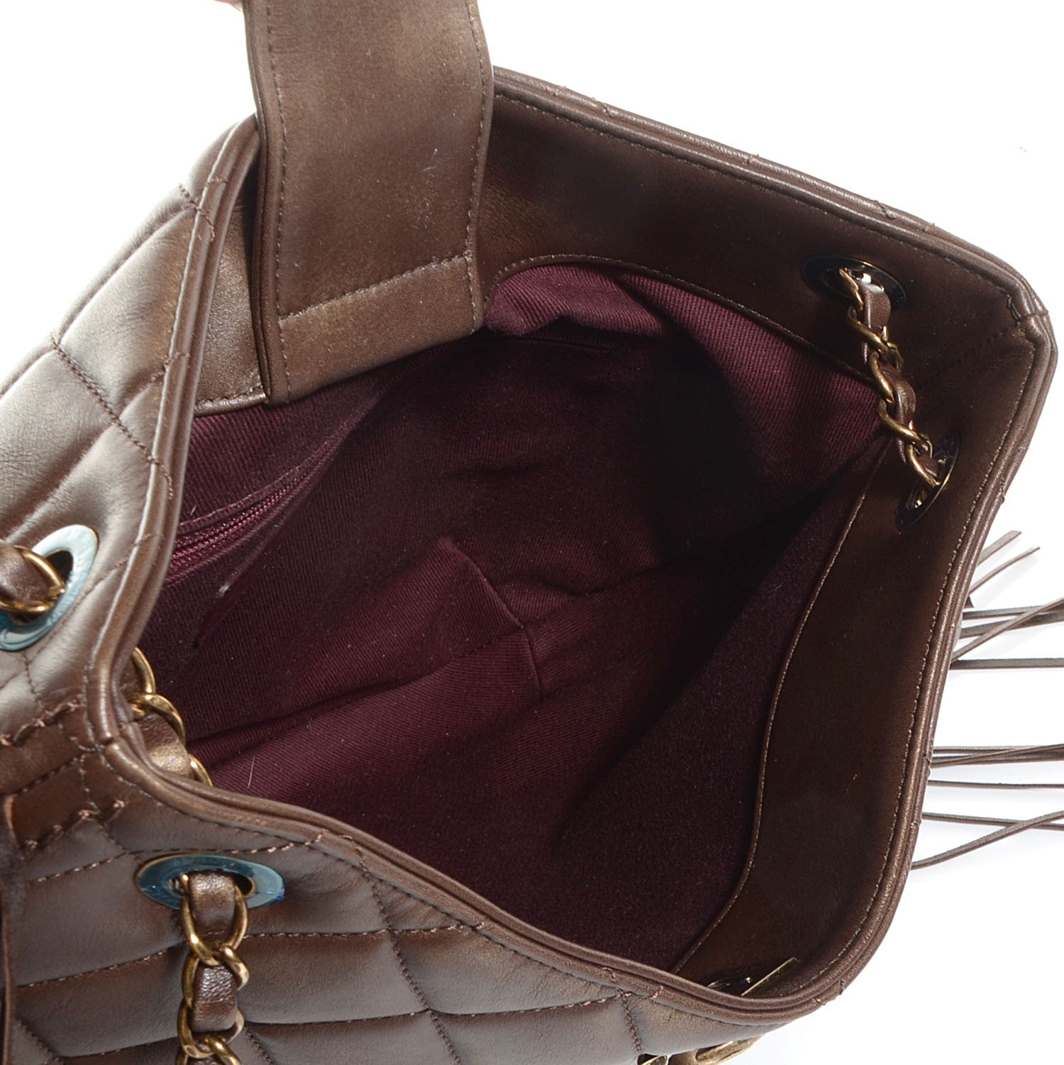 Chanel Calfskin Into The Fringe Hobo Brown 5 of 9