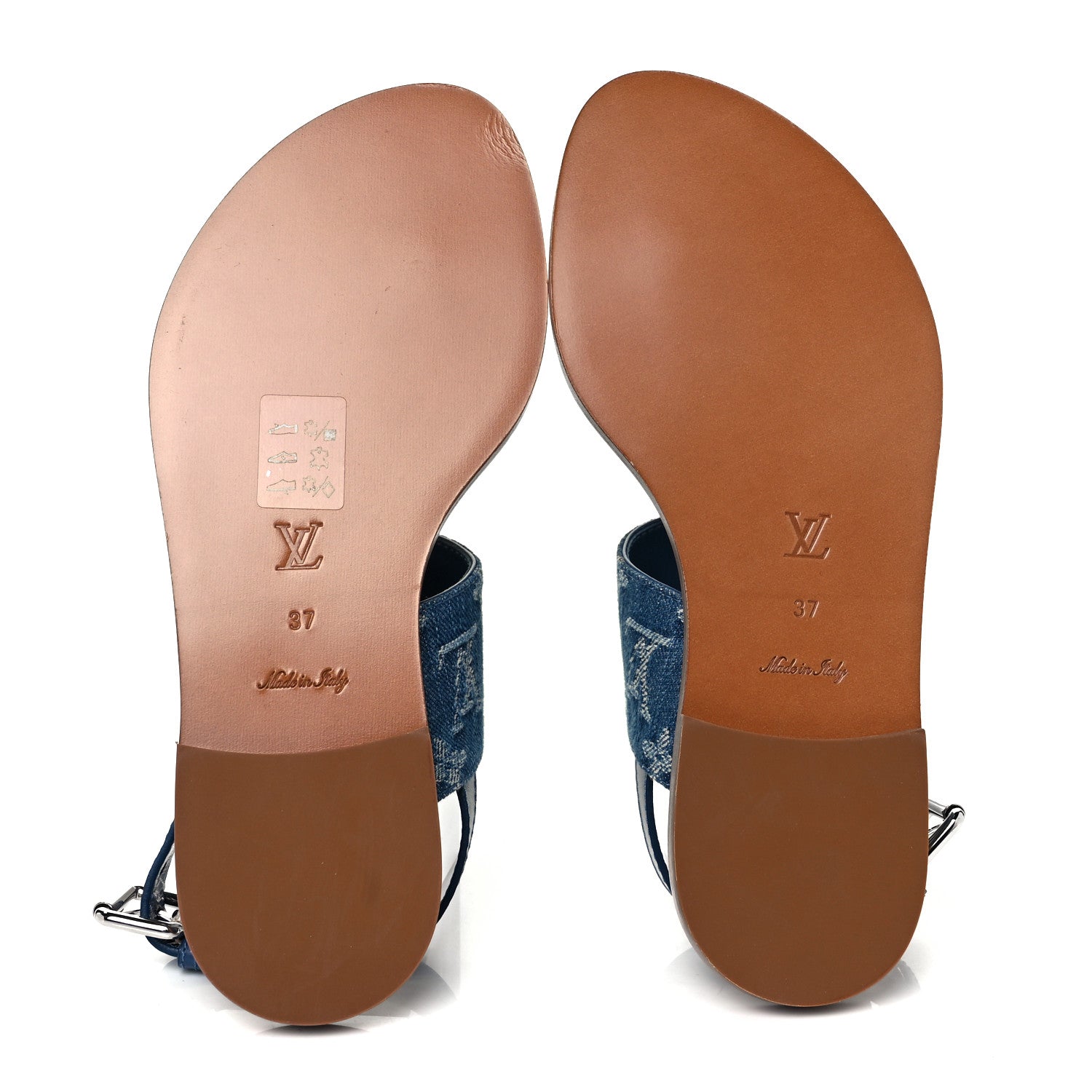 Louis Vuitton Monogram Denim Starboard Flat Thong Sandal 37 Blue 5 of 8