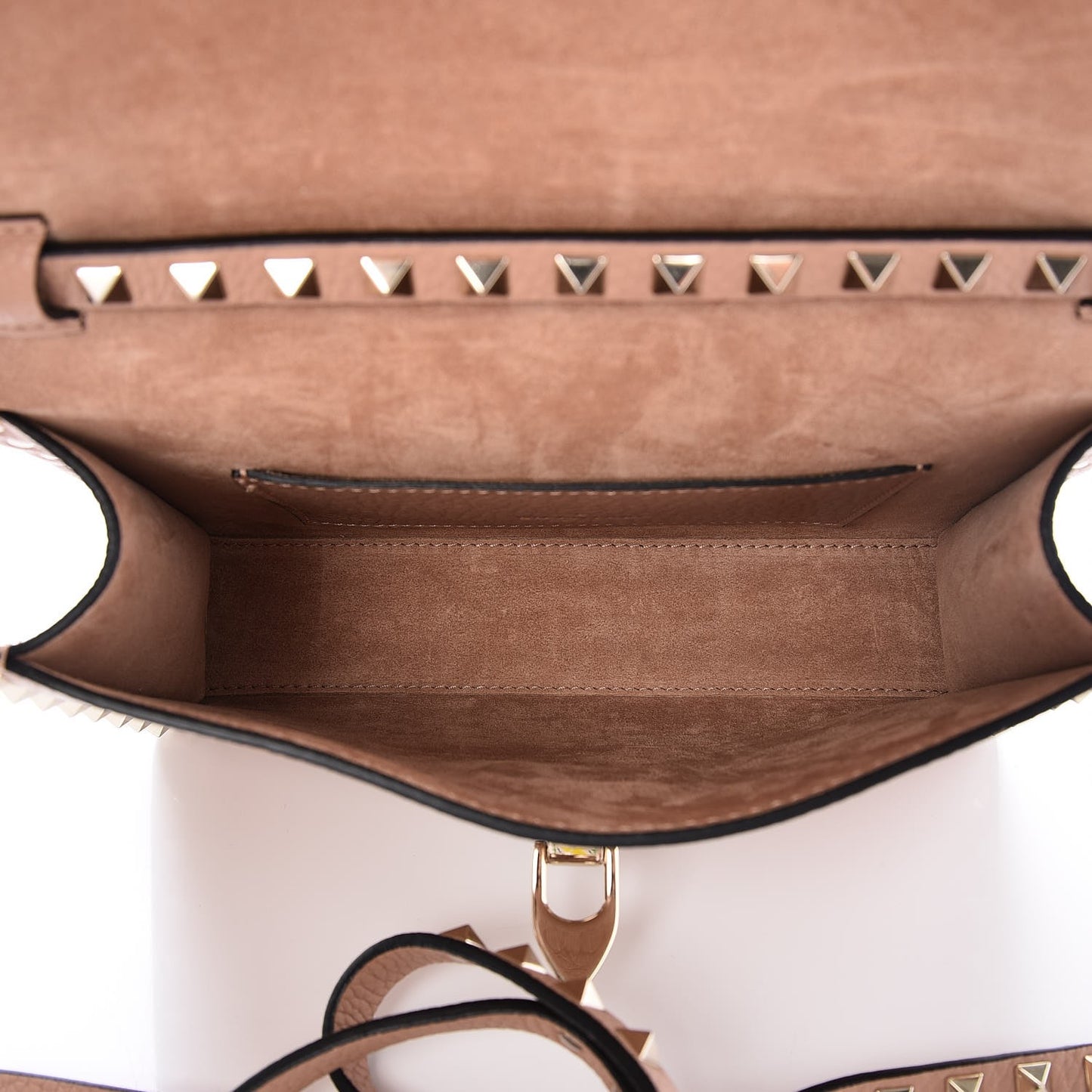 Pebbled Calfskin Medium Rockstud Flip Lock Crossbody Bag Skin Sorbet