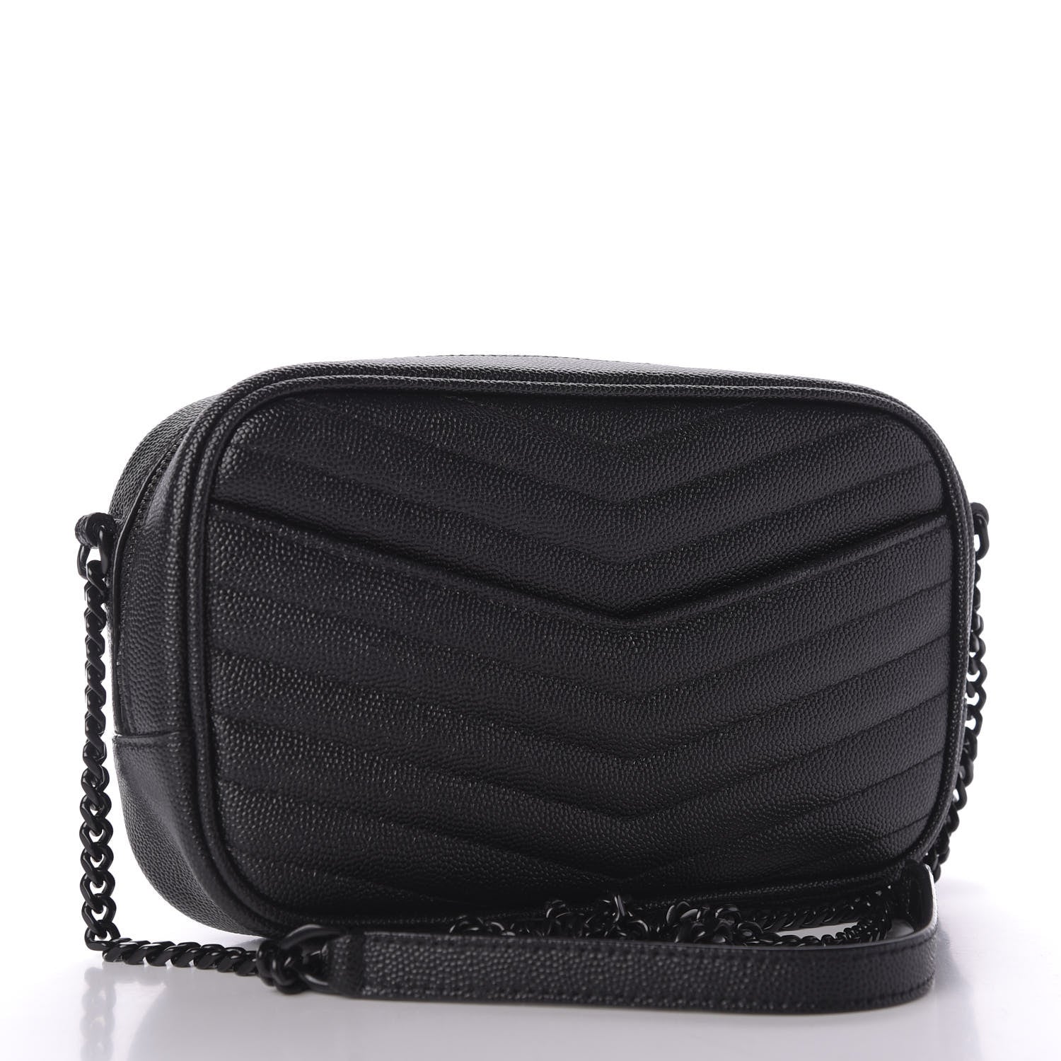 Saint Laurent Grain De Poudre Matelasse Monogram Mini Lou Camera Bag Black 3 of 9