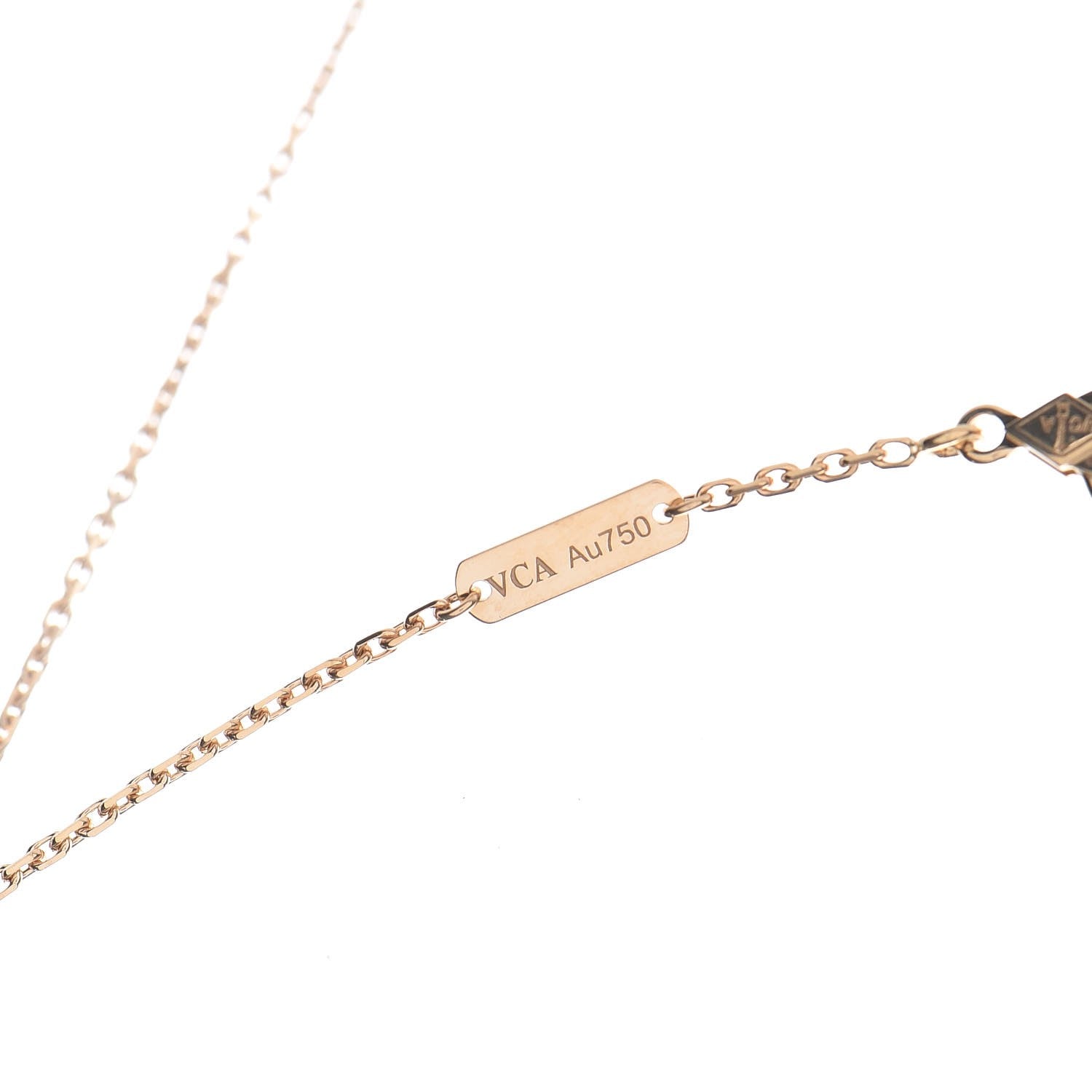 Van Cleef & Arpels 18K Yellow Gold Black Onyx Vintage Alhambra Pendant Necklace 7 of 9
