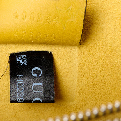 Gucci GG Supreme Monogram Suede Crystal Small Dionysus Shoulder Bag Beige Ebony Yellow 7 of 15