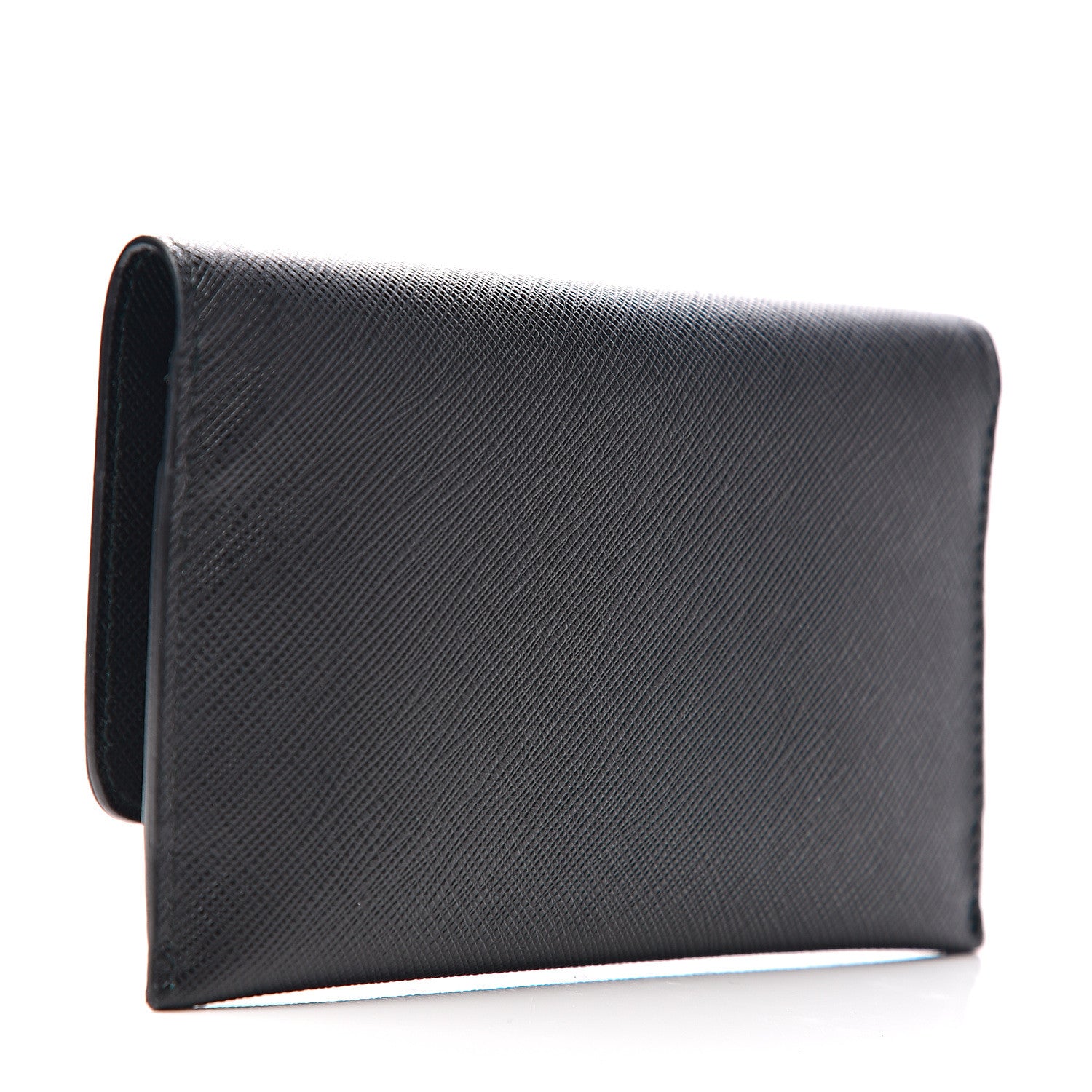 Prada Saffiano Metal Flap Card Holder Black 3 of 7