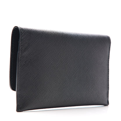 Prada Saffiano Metal Flap Card Holder Black 3 of 7