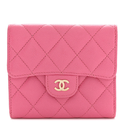 Chanel Caviar Quilted Compact Flap Wallet Pink 1 of 8