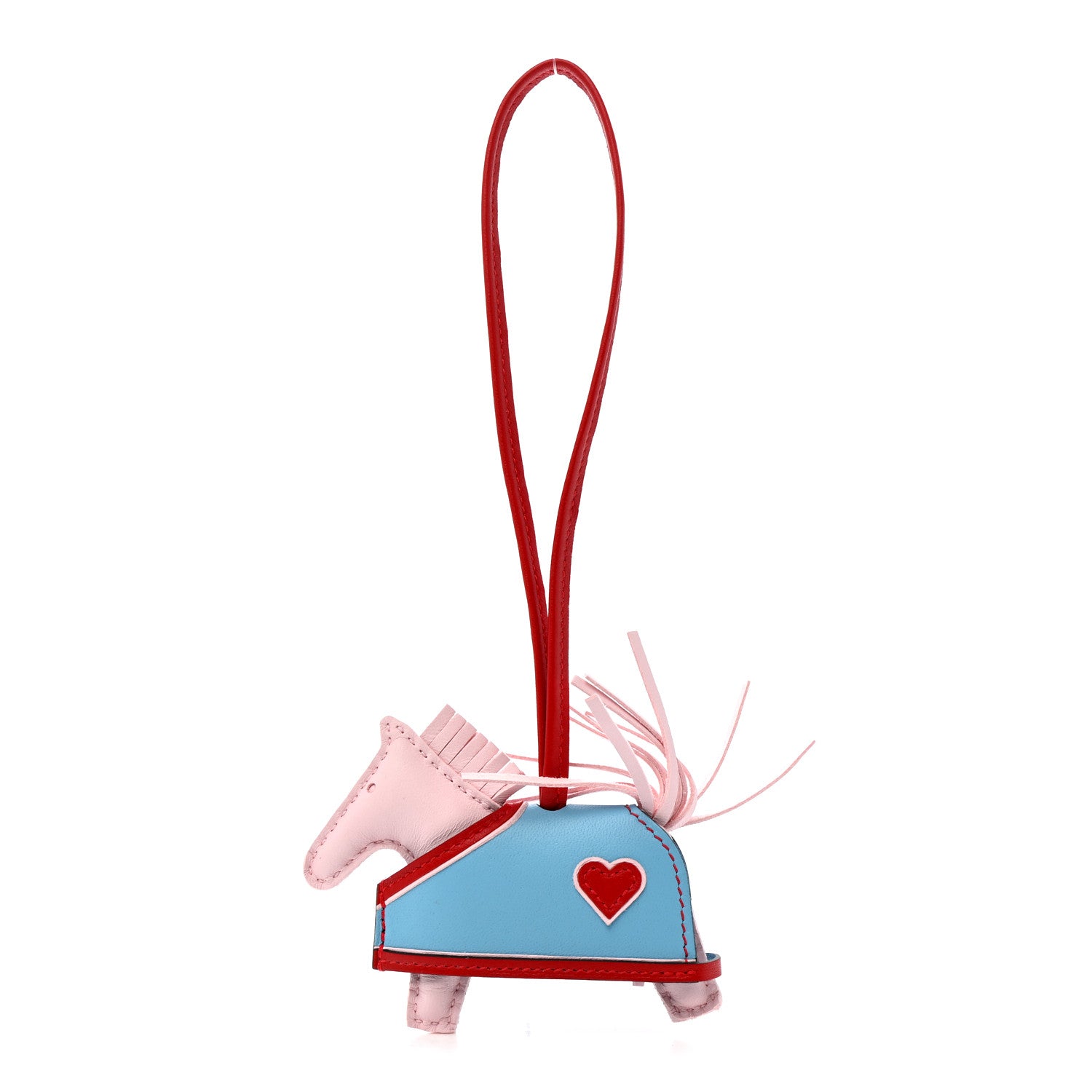 Hermes Milo Lambskin Grigri Rodeo Robeo Coeur Bag Charm PM Rose Darling Rouge Radieux Celeste 1 of 5
