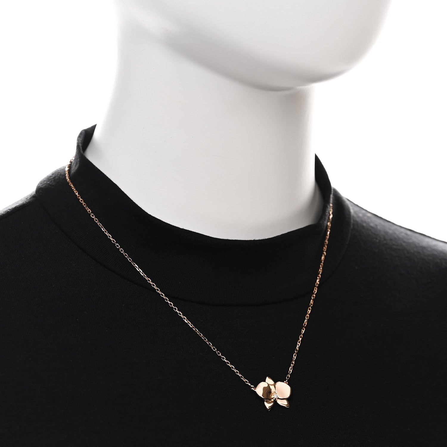 Cartier 18K Pink Gold Diamond Caresse D'Orchidees Par Cartier Pendant Necklace 2 of 6