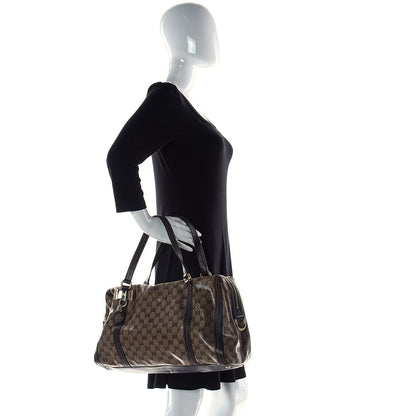 Gucci Crystal Monogram Large Duchessa Boston Dark Brown 2 of 19