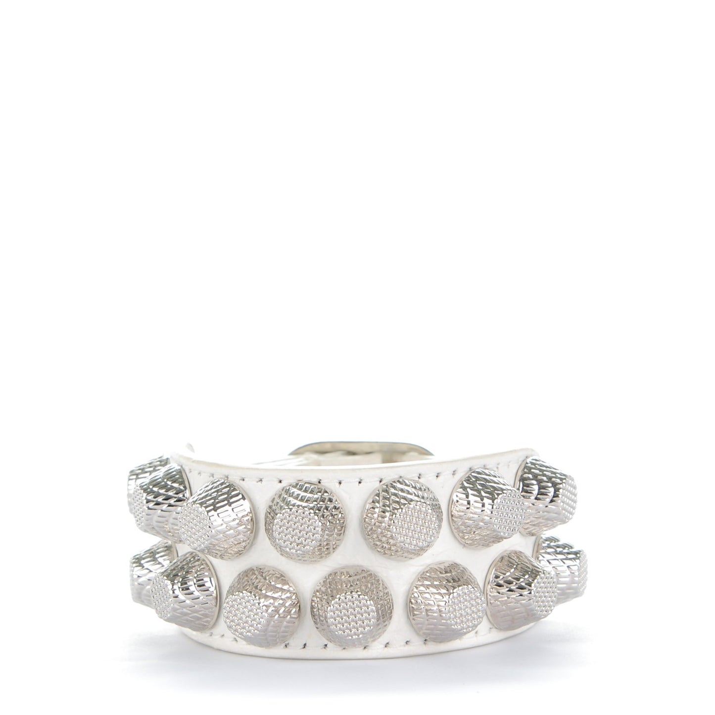 Agneau Giant Silver Hardware Two Row Stud M Bracelet White Light