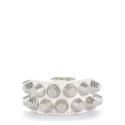 Balenciaga Agneau Giant Silver Hardware Two Row Stud M Bracelet White Light 1 of 5